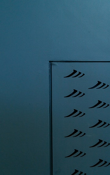 Brand logo cut out the radiator covers