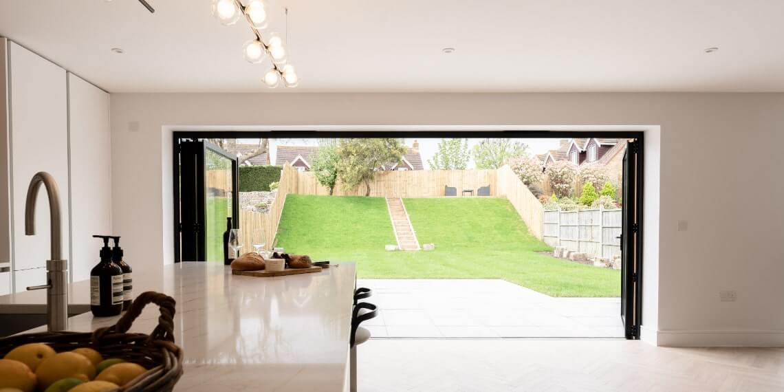 Modern kitchen out to garden