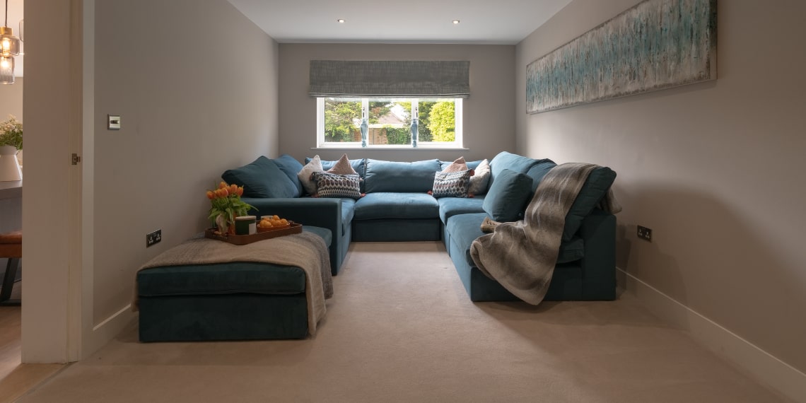 Living Room with a natural blue colour palette