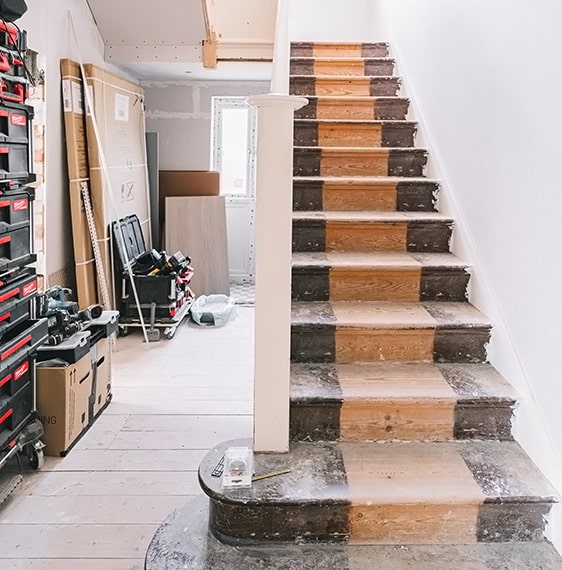 Work in progress to the stairwell