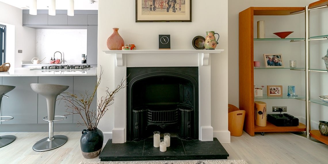 Traditional, cast-iron fire surround