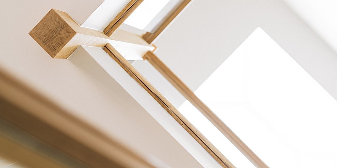 Glass and Wood Stair Banister