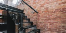 Black Metal and Glass Staircase
