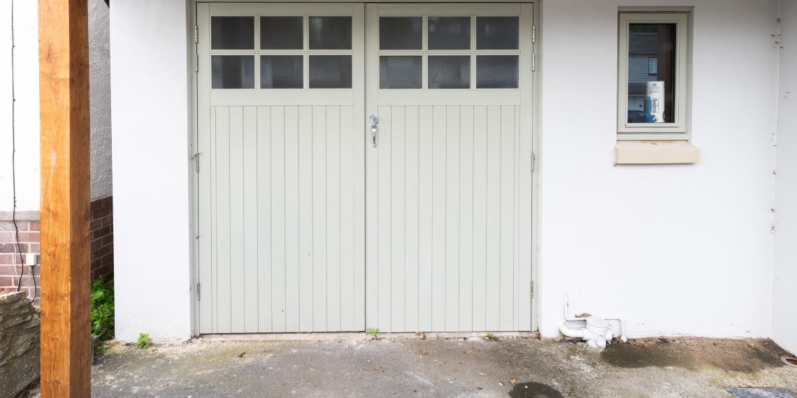 Soft Green Garage Doors