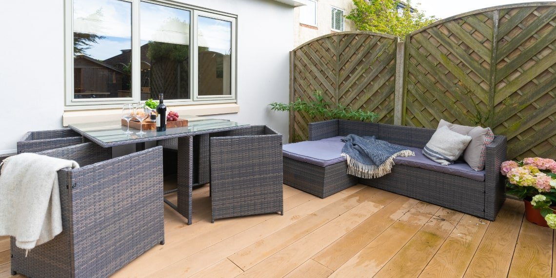 Sociable decking and patio area