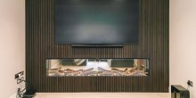 TV Above a Wall Insert Fireplace