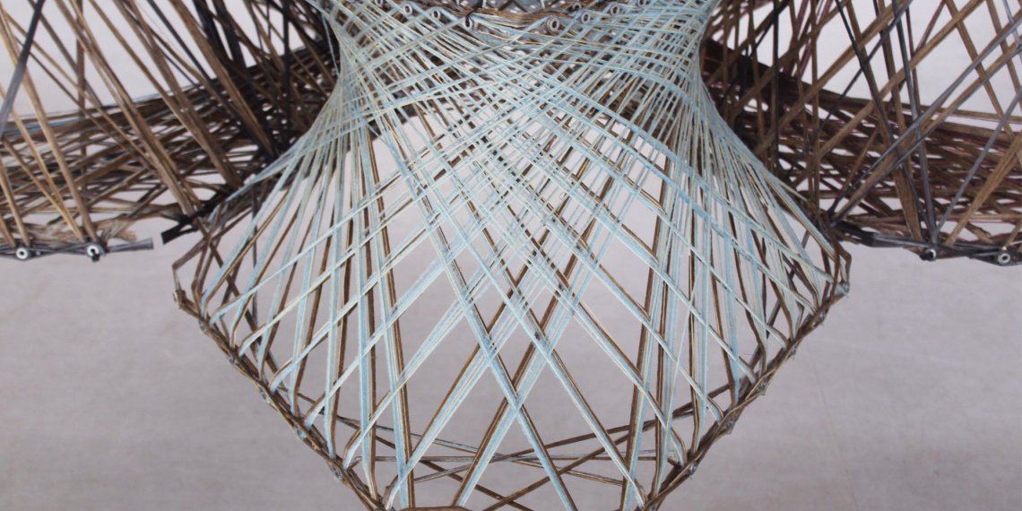 Robotic Fibre Winding element blue parabolic curve