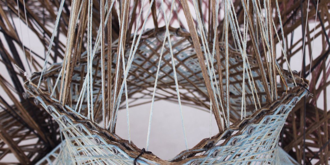 Robotic Fibre Winding element blue parabolic curve